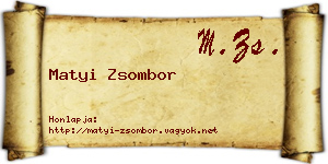 Matyi Zsombor névjegykártya